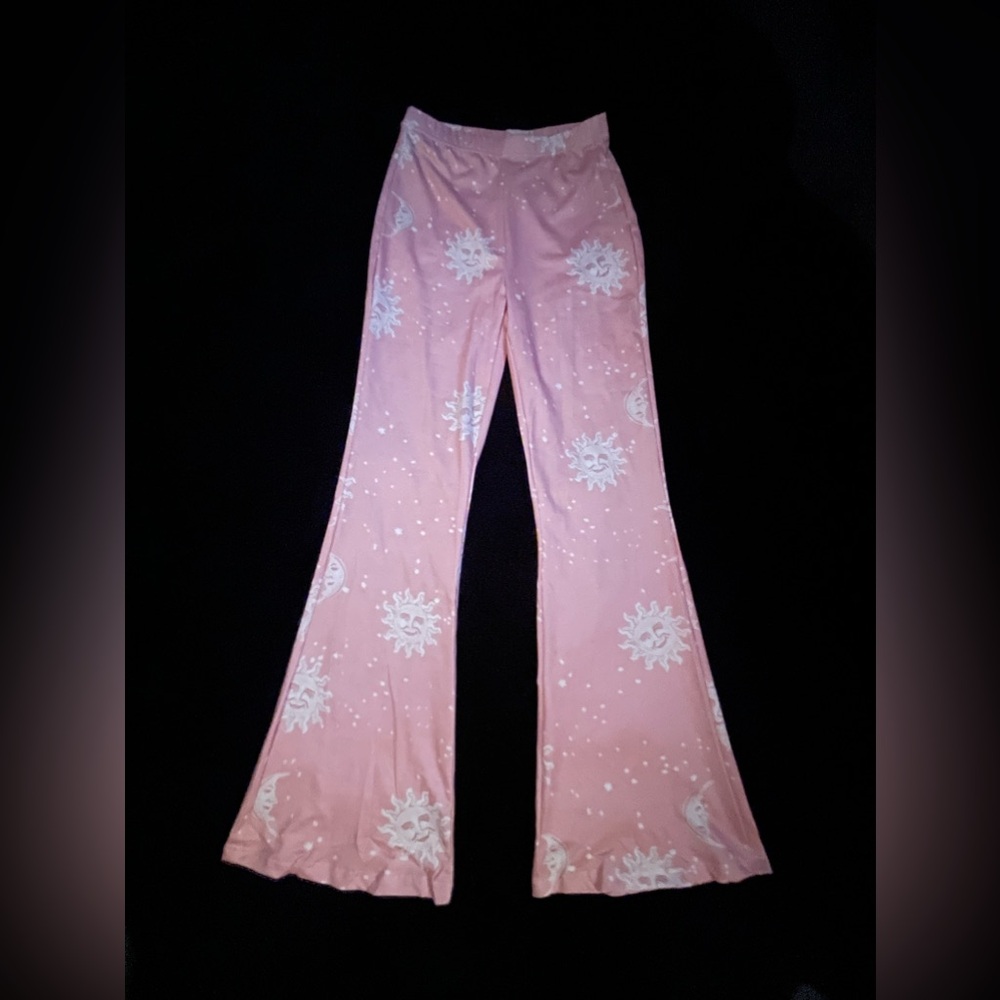 Pink bell bottom sun pants